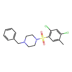 1-Benzyl-4-[(2,4-dichloro-5-methylphenyl)sulfonyl]piperazine structure