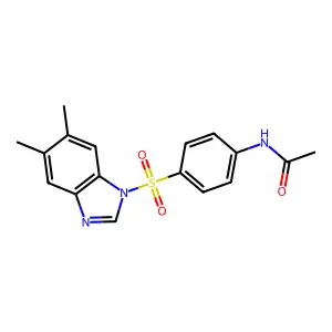 N-[4-(5,6-dimethylbenzimidazol-1-yl)sulfonylphenyl]acetamide structure