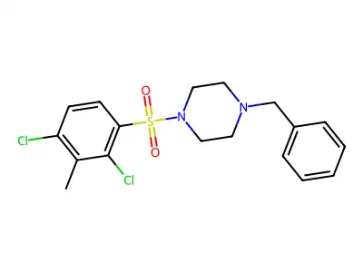 1-Benzyl-4-(2,4-dichloro-3-methylbenzenesulfonyl)piperazine structure