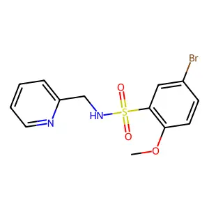 5-bromo-2-methoxy-N-(pyridin-2-ylmethyl)benzenesulfonamide structure