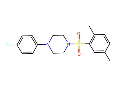 1-[(2,5-Dimethylphenyl)sulfonyl]-4-(4-fluorophenyl)piperazine structure