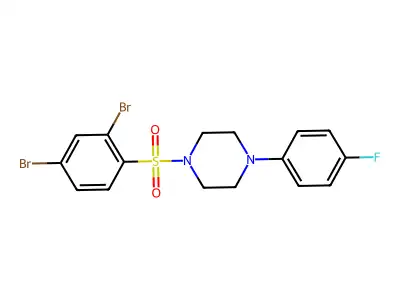 1-(2,4-Dibromophenyl)sulfonyl-4-(4-fluorophenyl)piperazine structure