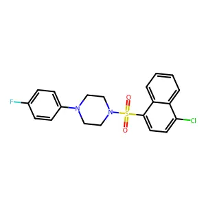 1-[(4-Chloronaphthalen-1-yl)sulfonyl]-4-(4-fluorophenyl)piperazine structure