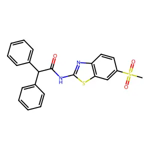 N-[6-(methylsulfonyl)-1,3-benzothiazol-2-yl]-2,2-diphenylacetamide structure