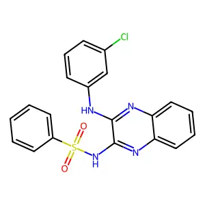 N-[3-(3-chloroanilino)quinoxalin-2-yl]benzenesulfonamide structure