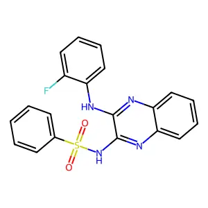 N-{3-[(2-fluorophenyl)amino]quinoxalin-2-yl}benzenesulfonamide structure
