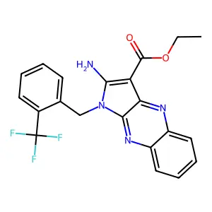 ethyl 2-amino-1-(2-(trifluoromethyl)benzyl)-1H-pyrrolo[2,3-b]quinoxaline-3-carboxylate structure