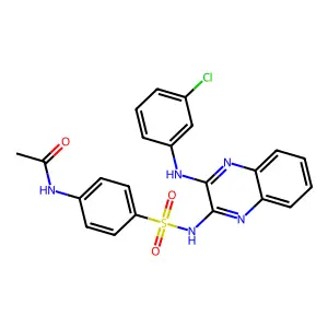 N-[4-({3-[(3-chlorophenyl)amino]quinoxalin-2-yl}sulfamoyl)phenyl]acetamide structure