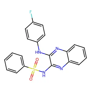N-(3-(4-fluorophenylamino)quinoxalin-2-yl)benzenesulfonamide structure