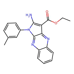 ethyl 2-amino-1-(3-methylphenyl)-1H-pyrrolo[2,3-b]quinoxaline-3-carboxylate structure