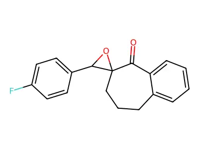 2-(4-Fluorobenzylidene)-1-benzosuberone epoxide structure