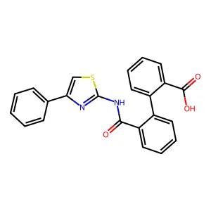 2'-(4-Phenyl-thiazol-2-ylcarbamoyl)-biphenyl-2-carboxylic acid structure