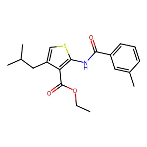 Ethyl 4-isobutyl-2-[(3-methylbenzoyl)amino]-3-thiophenecarboxylate structure