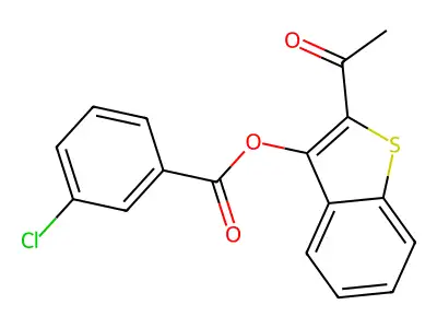 (2-Acetyl-1-benzothiophen-3-yl) 3-chlorobenzoate structure