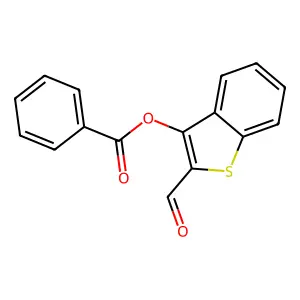(2-Formyl-1-benzothiophen-3-yl) benzoate structure