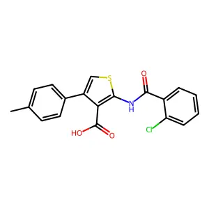 2-(2-Chlorobenzamido)-4-(p-tolyl)thiophene-3-carboxylic acid structure