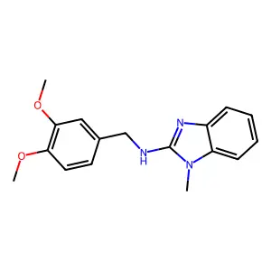 N-[(3,4-dimethoxyphenyl)methyl]-1-methylbenzimidazol-2-amine structure