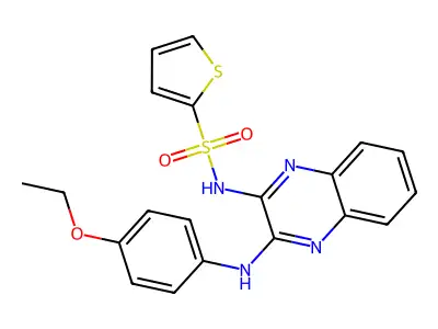N-{3-[(4-ethoxyphenyl)amino]quinoxalin-2-yl}thiophene-2-sulfonamide structure