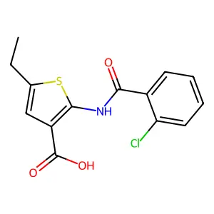 2-(2-Chlorobenzamido)-5-ethylthiophene-3-carboxylic acid structure