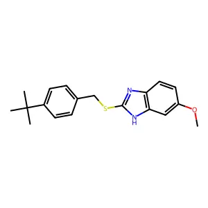 2-[(4-tert-butylbenzyl)sulfanyl]-5-methoxy-1H-benzimidazole structure