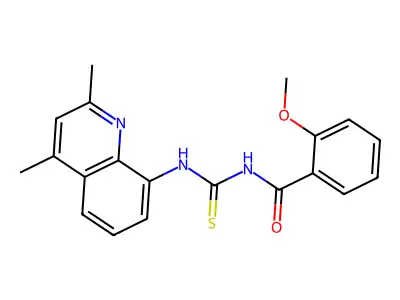 N-[(2,4-dimethylquinolin-8-yl)carbamothioyl]-2-methoxybenzamide structure