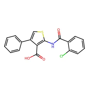 2-(2-Chlorobenzamido)-4-phenylthiophene-3-carboxylic acid structure