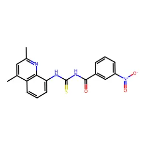 N-[(2,4-dimethylquinolin-8-yl)carbamothioyl]-3-nitrobenzamide structure