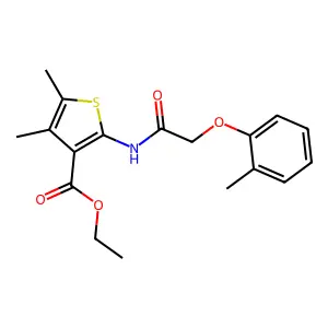 Ethyl 4,5-dimethyl-2-{[(2-methylphenoxy)acetyl]amino}thiophene-3-carboxylate structure