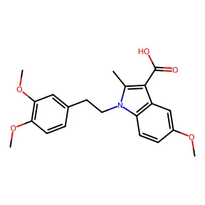 1-[2-(3,4-Dimethoxyphenyl)ethyl]-5-methoxy-2-methylindole-3-carboxylic acid structure