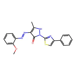 4-[(2-Methoxy-phenyl)-hydrazono]-5-methyl-2-(4-phenyl-thiazol-2-yl)-2,4-dihydro- structure