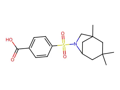 4-(1,3,3-Trimethyl-6-aza-bicyclo[3.2.1]octane-6-sulfonyl)-benzoic acid structure