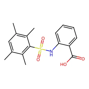 2-{[(2,3,5,6-Tetramethylphenyl)sulfonyl]amino}benzoic acid structure