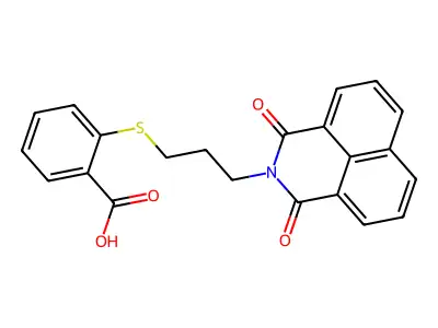 2-[[3-(1,3-Dioxo-1H-benz[de]isoquinolin-2(3H)-yl)propyl]thio]benzoic acid structure
