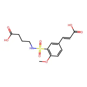 (E)-4-(5-(2-carboxyvinyl)-2-methoxyphenylsulfonamido)butanoic acid structure