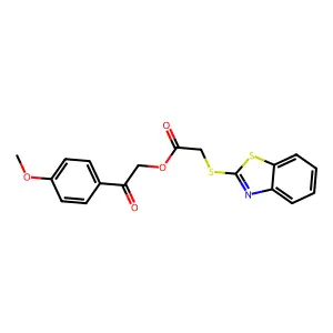 2-(4-Methoxyphenyl)-2-oxoethyl 2-benzothiazol-2-ylthioacetate structure
