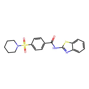 N-(1,3-benzothiazol-2-yl)-4-piperidin-1-ylsulfonylbenzamide structure