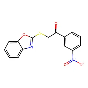 2-(2-Benzoxazolylthio)-1-(3-nitrophenyl)ethanone structure