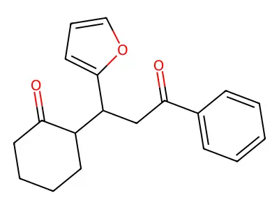 2-[1-(Furan-2-yl)-3-oxo-3-phenylpropyl]cyclohexan-1-one structure