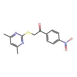 2-(4,6-Dimethylpyrimidin-2-yl)sulfanyl-1-(4-nitrophenyl)ethanone structure