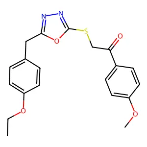 2-((5-(4-Ethoxybenzyl)-1,3,4-oxadiazol-2-yl)thio)-1-(4-methoxyphenyl)ethanone structure
