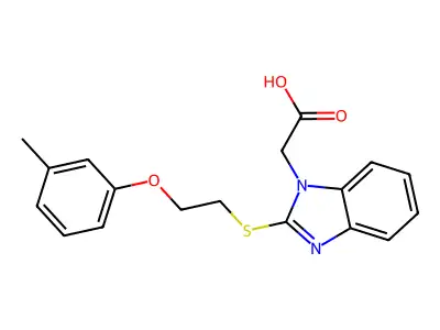 [2-(2-m-Tolyloxy-ethylsulfanyl)-benzoimidazol-1-yl]-acetic acid structure