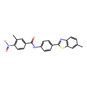 3-Methyl-N-[4-(6-methyl-benzothiazol-2-yl)-phenyl]-4-nitro-benzamide structure