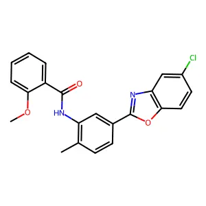 N-[5-(5-chloro-1,3-benzoxazol-2-yl)-2-methylphenyl]-2-methoxybenzamide structure