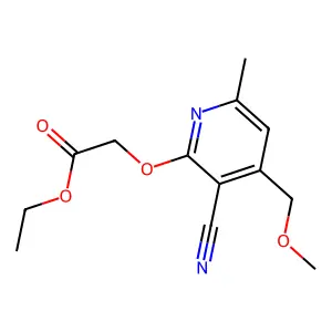 Ethyl {[3-cyano-4-(methoxymethyl)-6-methylpyridin-2-yl]oxy}acetate structure