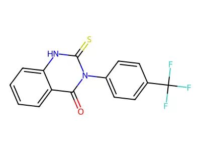 2-thioxo-3-(4-(trifluoromethyl)phenyl)-2,3-dihydroquinazolin-4(1H)-one structure