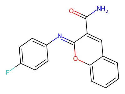(2Z)-2-[(4-fluorophenyl)imino]-2H-chromene-3-carboxamide structure