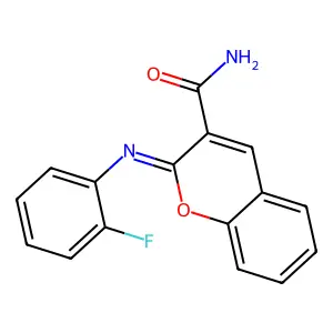 (2Z)-2-[(2-fluorophenyl)imino]-2H-chromene-3-carboxamide structure