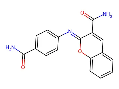 2-(4-Carbamoylphenyl)iminochromene-3-carboxamide structure