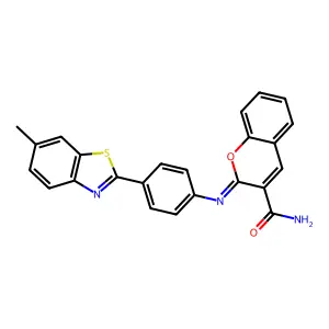 (2z)-2-{[4-(6-methyl-1,3-benzothiazol-2-yl)phenyl]imino}-2h-chromene-3-carboxamide structure