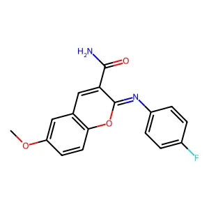 (2z)-2-[(4-Fluorophenyl)imino]-6-methoxy-2h-chromene-3-carboxamide structure